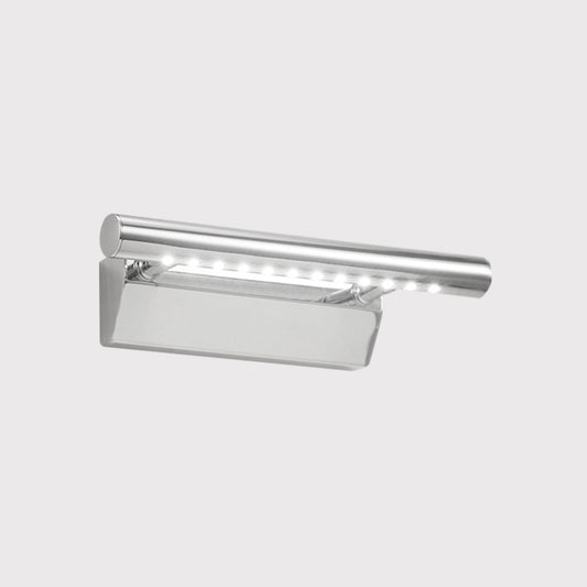 Elongated Vanity Lighting Ideas Modernism Metal LED Bathroom Wall Light in Chrome, Warm/White Light Clearhalo 'Cast Iron' 'Glass' 'Industrial' 'Modern wall lights' 'Modern' 'Tiffany' 'Traditional wall lights' 'Vanity Lights' 'Wall Lights' Lighting' 1867159