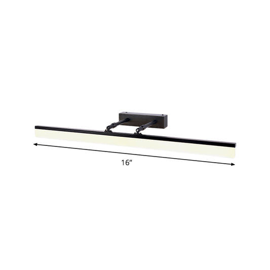 Linear Vanity Lamp Contemporary Acrylic LED Washroom Wall Mount Lighting in Black, Warm/White Light Clearhalo 'Modern wall lights' 'Modern' 'Vanity Lights' 'Wall Lights' Lighting' 1867317