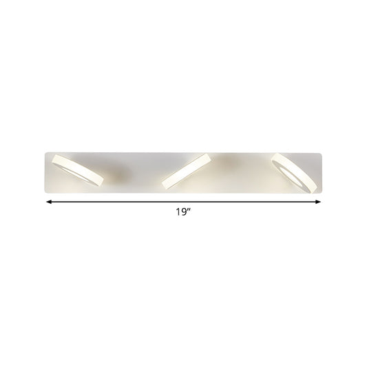 Circle Bathroom Wall Light Fixture White Acrylic 3 Bulbs Contemporary Adjustable Vanity Lamp in Warm/White Light Clearhalo 'Modern wall lights' 'Modern' 'Vanity Lights' 'Wall Lights' Lighting' 1867330