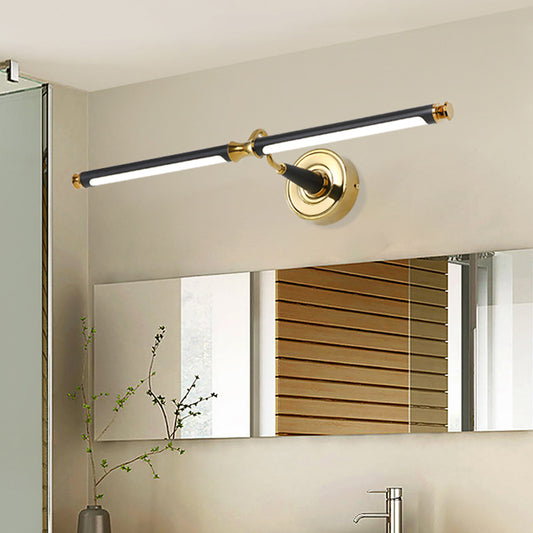 Metal Streamlined Sconce Light Fixture Simplicity LED Vanity Mirror Light in Black Black Clearhalo 'Cast Iron' 'Glass' 'Industrial' 'Modern wall lights' 'Modern' 'Tiffany' 'Traditional wall lights' 'Vanity Lights' 'Wall Lights' Lighting' 1867375