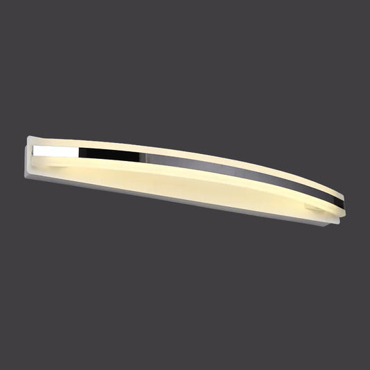 Acrylic Streamlined Vanity Light Simple LED Chrome Wall Lighting Ideas in Warm/White Light for Bathroom Clearhalo 'Modern wall lights' 'Modern' 'Vanity Lights' 'Wall Lights' Lighting' 1867466