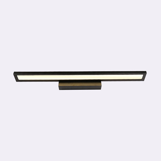 Modernist Elongated Vanity Lighting Ideas Metal LED Bathroom Wall Sconce in Black/Silver, 16"/23.5" L Clearhalo 'Cast Iron' 'Glass' 'Industrial' 'Modern wall lights' 'Modern' 'Tiffany' 'Traditional wall lights' 'Vanity Lights' 'Wall Lights' Lighting' 1867476