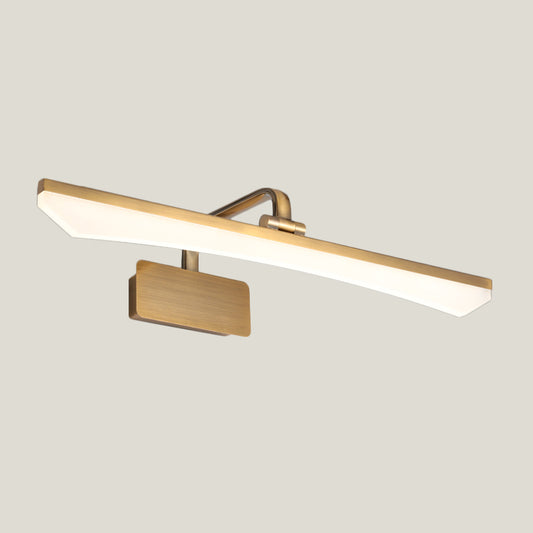 Modernist Slim Vanity Lamp Metal LED Bathroom Wall Mounted Lighting in Gold, Warm/White Light Clearhalo 'Modern wall lights' 'Modern' 'Vanity Lights' 'Wall Lights' Lighting' 1867723