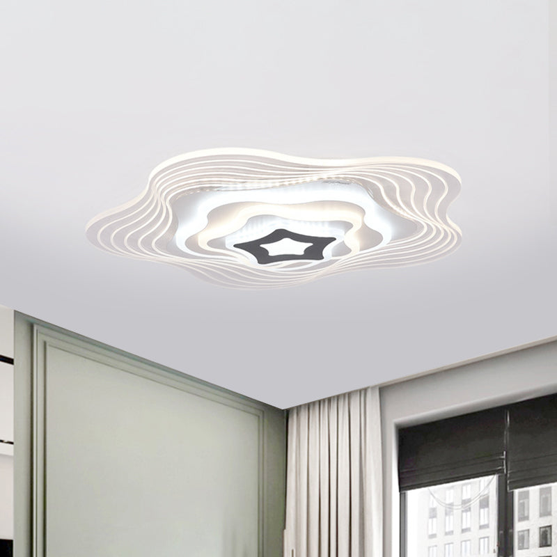 LED Bedroom Ceiling Lighting Simplicity White Flush Mount Fixture with Stacked Triangle/Square/Hexagon Acrylic Shade Clearhalo 'Ceiling Lights' 'Close To Ceiling Lights' 'Close to ceiling' 'Flush mount' Lighting' 1867843