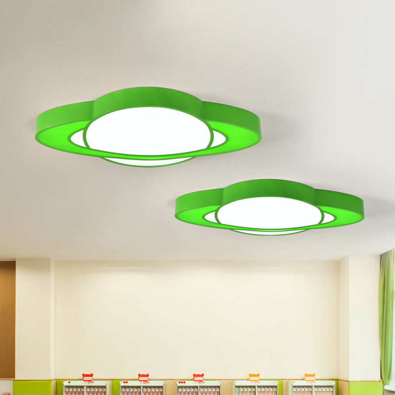 Acrylic Planet Flush Mount Lighting Fixture Children Style Red/Yellow/Green LED Close to Ceiling Lamp Clearhalo 'Ceiling Lights' 'Close To Ceiling Lights' 'Close to ceiling' 'Flush mount' Lighting' 1867902