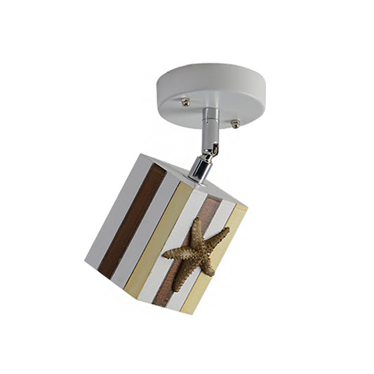 Resin cubic ceiling light modern 1-bright starfish decoration Coffee Clearhalo 'Ceiling Lights' 'Close To Ceiling Lights' 'Close to ceiling' 'Semi-flushmount' Lighting' 1867915