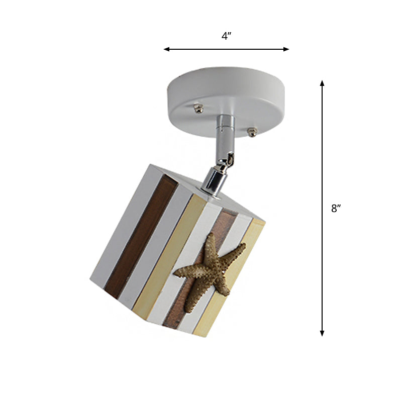 Resin cubic ceiling light modern 1-bright starfish decoration Clearhalo 'Ceiling Lights' 'Close To Ceiling Lights' 'Close to ceiling' 'Semi-flushmount' Lighting' 1867916