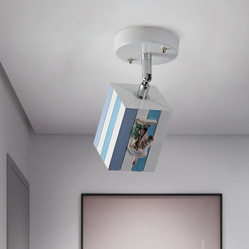 Resin cubic ceiling light modern 1-bright starfish decoration Sky Blue Clearhalo 'Ceiling Lights' 'Close To Ceiling Lights' 'Close to ceiling' 'Semi-flushmount' Lighting' 1867923