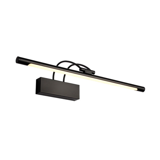 Simple LED Vanity Lamp Black Elongated Wall Light Fixture with Metallic Shade in Warm/White Light Clearhalo 'Cast Iron' 'Glass' 'Industrial' 'Modern wall lights' 'Modern' 'Tiffany' 'Traditional wall lights' 'Vanity Lights' 'Wall Lights' Lighting' 1867958