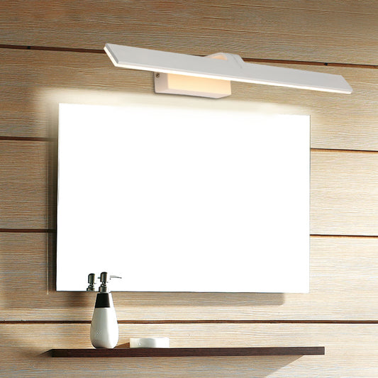 Rectangle Toilet Wall Light Sconce Metal LED Simple Vanity Lighting Fixture in White White Clearhalo 'Cast Iron' 'Glass' 'Industrial' 'Modern wall lights' 'Modern' 'Tiffany' 'Traditional wall lights' 'Vanity Lights' 'Wall Lights' Lighting' 1867961