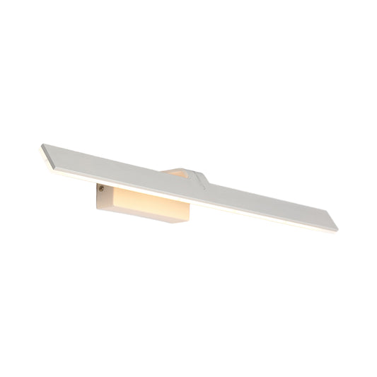 Rectangle Toilet Wall Light Sconce Metal LED Simple Vanity Lighting Fixture in White Clearhalo 'Cast Iron' 'Glass' 'Industrial' 'Modern wall lights' 'Modern' 'Tiffany' 'Traditional wall lights' 'Vanity Lights' 'Wall Lights' Lighting' 1867962