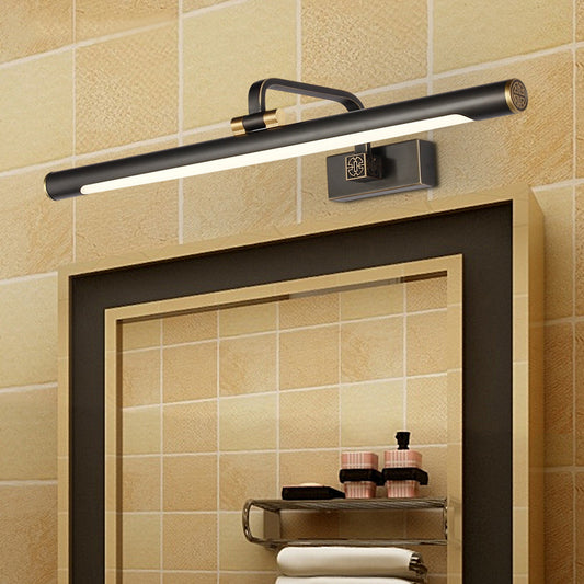 Black Tubular Vanity Mirror Light Minimalist LED Metallic Wall Lighting for Bathroom Black Clearhalo 'Cast Iron' 'Glass' 'Industrial' 'Modern wall lights' 'Modern' 'Tiffany' 'Traditional wall lights' 'Vanity Lights' 'Wall Lights' Lighting' 1868017