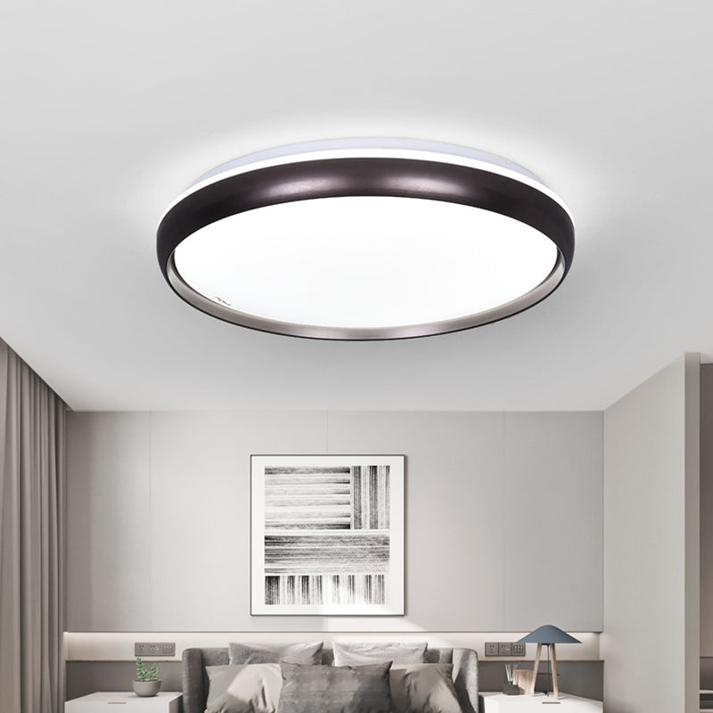 Slim Round Ceiling Lamp Modernism Metallic LED Dark Brown/Copper/Dark Gold Flush Mount Lighting Fixture for Parlor Clearhalo 'Ceiling Lights' 'Close To Ceiling Lights' 'Close to ceiling' 'Flush mount' Lighting' 1868080