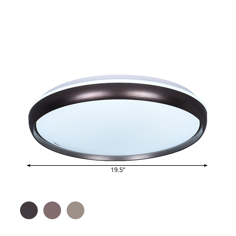 Slim Round Ceiling Lamp Modernism Metallic LED Dark Brown/Copper/Dark Gold Flush Mount Lighting Fixture for Parlor Clearhalo 'Ceiling Lights' 'Close To Ceiling Lights' 'Close to ceiling' 'Flush mount' Lighting' 1868082