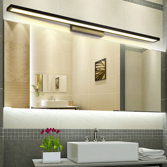 Tube Bathroom Vanity Lamp Metal LED Minimal Vanity Light Fixture in Black/Silver, Warm/White Light Clearhalo 'Cast Iron' 'Glass' 'Industrial' 'Modern wall lights' 'Modern' 'Tiffany' 'Traditional wall lights' 'Vanity Lights' 'Wall Lights' Lighting' 1868102