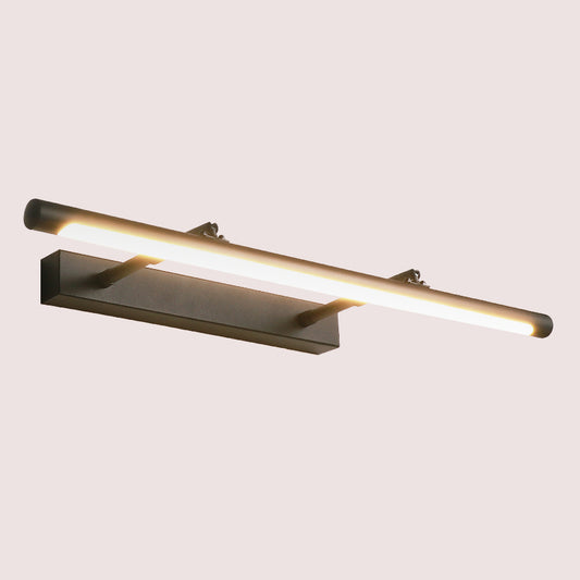 Metal Bar Wall Mounted Vanity Light Minimalist 16.5"/24.5" L LED Black Wall Sconce in Warm/White Light for Rest Room Clearhalo 'Cast Iron' 'Glass' 'Industrial' 'Modern wall lights' 'Modern' 'Tiffany' 'Traditional wall lights' 'Vanity Lights' 'Wall Lights' Lighting' 1868115