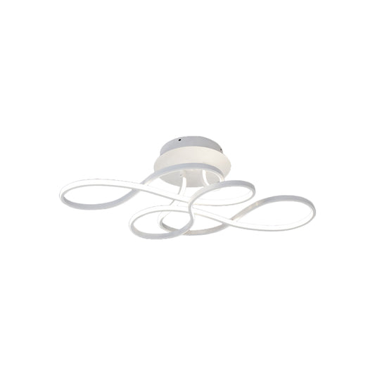 Iron Twisted Ceiling Fixture Minimalism Black/White LED Semi Mount Lighting in Warm/White Light for Parlor Clearhalo 'Ceiling Lights' 'Close To Ceiling Lights' 'Close to ceiling' 'Semi-flushmount' Lighting' 1868137