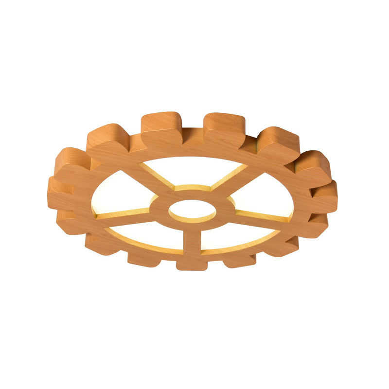 Gear Close to Ceiling Lamp Modernist Metal LED Orange Flush Mount for Kindergarten Clearhalo 'Ceiling Lights' 'Close To Ceiling Lights' 'Close to ceiling' 'Flush mount' Lighting' 1868225