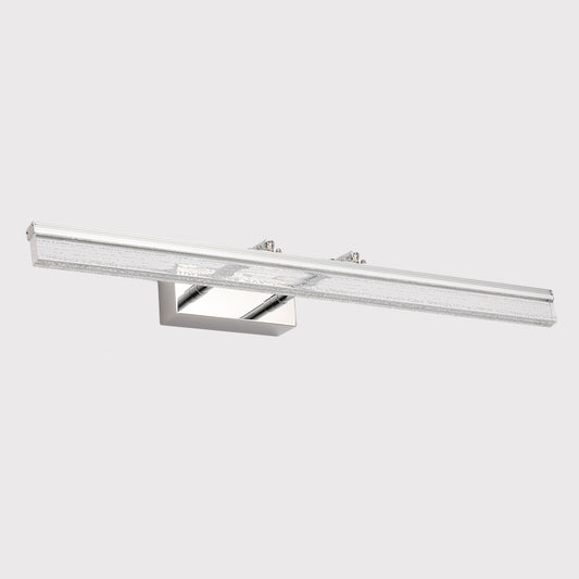 Linear Shower Room Bath Light Acrylic LED Contemporary Vanity Lighting Ideas in Chrome with Double Arm, Warm/White Light Clearhalo 'Cast Iron' 'Glass' 'Industrial' 'Modern wall lights' 'Modern' 'Tiffany' 'Traditional wall lights' 'Vanity Lights' 'Wall Lights' Lighting' 1868267