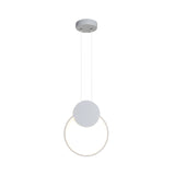 Modernism LED Down Mini Pendant Black/White Annular Hanging Lamp Kit with Metal Shade in Warm/White Light Clearhalo 'Ceiling Lights' 'Modern Pendants' 'Modern' 'Pendant Lights' 'Pendants' Lighting' 1868283