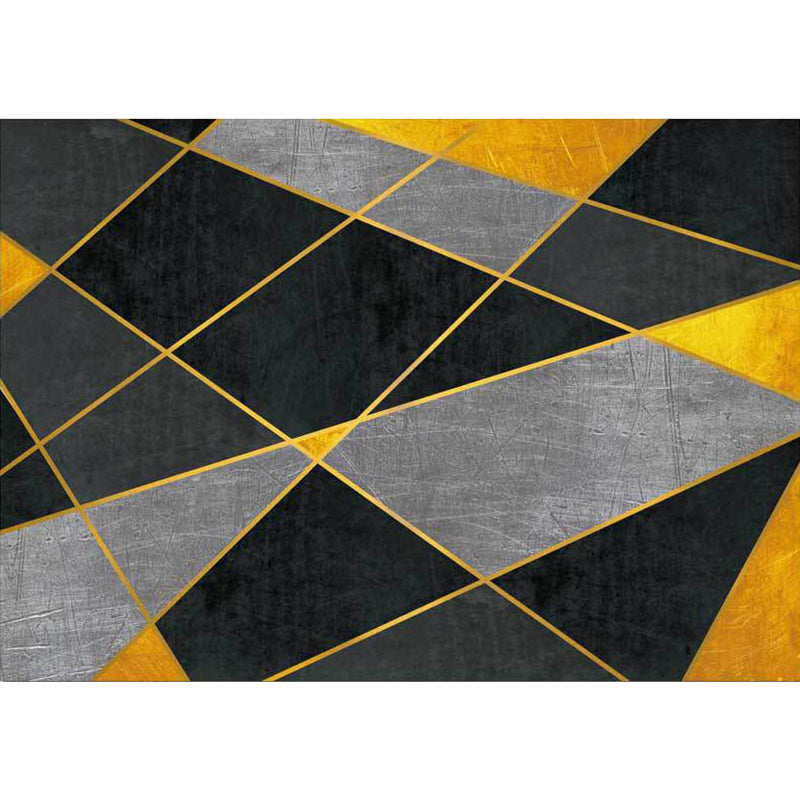 Stylish Geometric Pattern Rug Black Nordic Rug Polyester Washable Non-Slip Pet Friendly Carpet for Living Room Clearhalo 'Area Rug' 'Modern' 'Rugs' Rug' 1868421