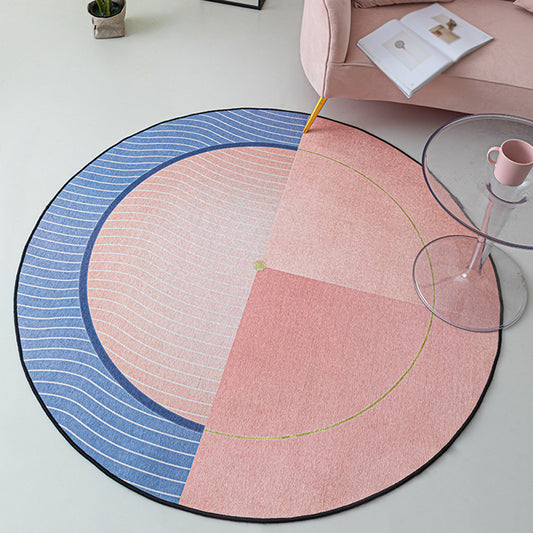 Modernism Swirl Stripe Pattern Rug Pink Chenille Rug Non-Slip Pet Friendly Washable Area Rug for Bedroom Clearhalo 'Area Rug' 'Modern' 'Rugs' Rug' 1868479