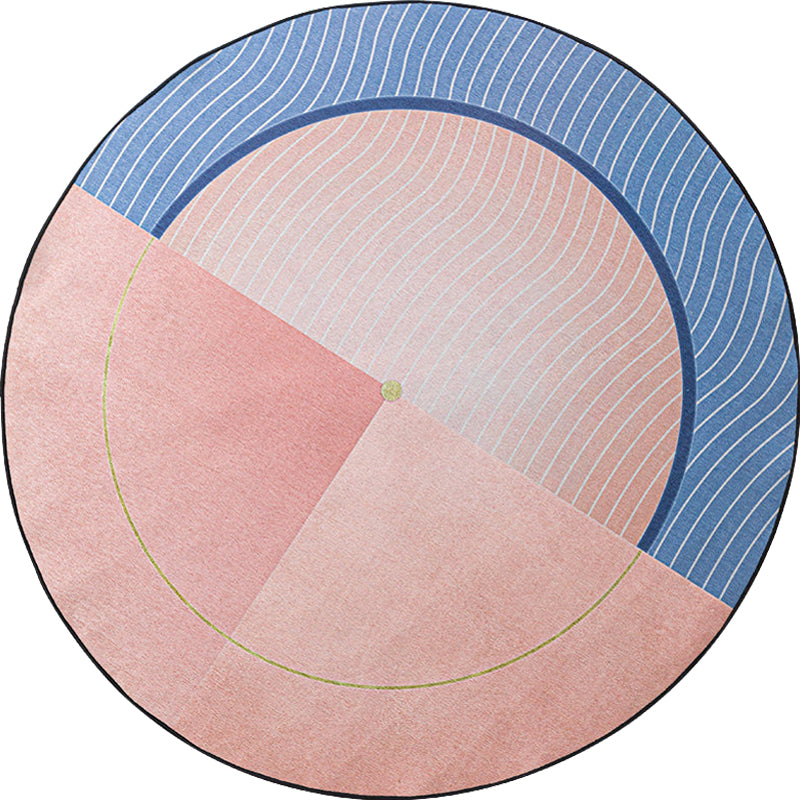 Modernism Swirl Stripe Pattern Rug Pink Chenille Rug Non-Slip Pet Friendly Washable Area Rug for Bedroom Clearhalo 'Area Rug' 'Modern' 'Rugs' Rug' 1868480