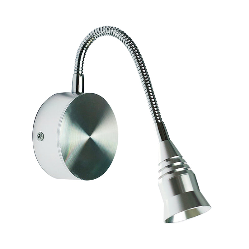 Modernism LED Sconce Lamp with Metal Shade Chrome Bell Wall Light Fixture in Warm/White Lighting Clearhalo 'Cast Iron' 'Glass' 'Industrial' 'Modern wall lights' 'Modern' 'Tiffany' 'Traditional wall lights' 'Wall Lamps & Sconces' 'Wall Lights' Lighting' 186849