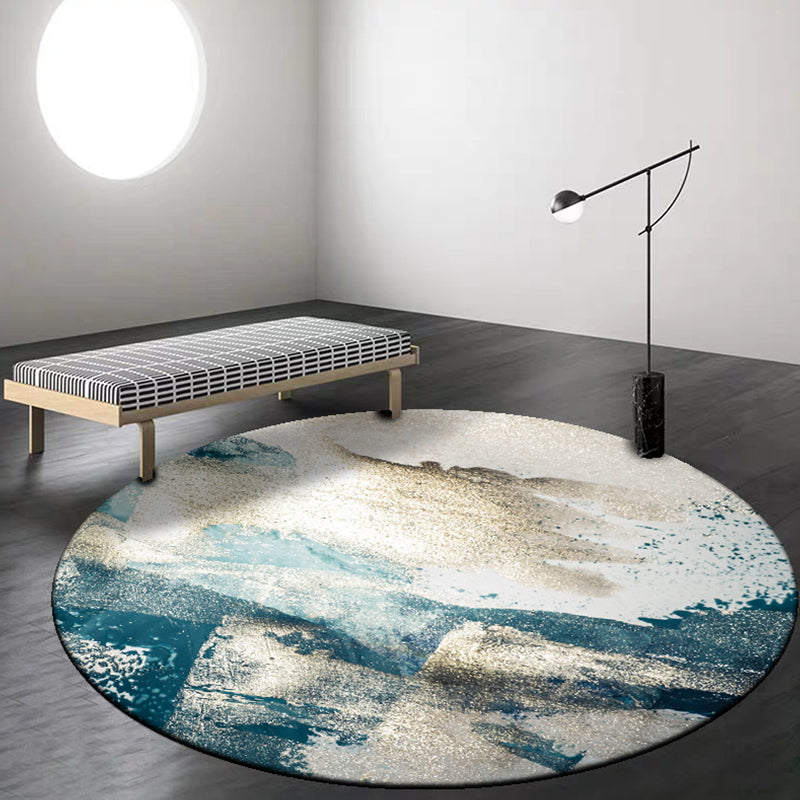 Blue Industrial Rug Polyester Abstract Star Pattern Rug Pet Friendly Washable Non-Slip Area Rug for Bedroom Brown Clearhalo 'Area Rug' 'Rug' 1868623