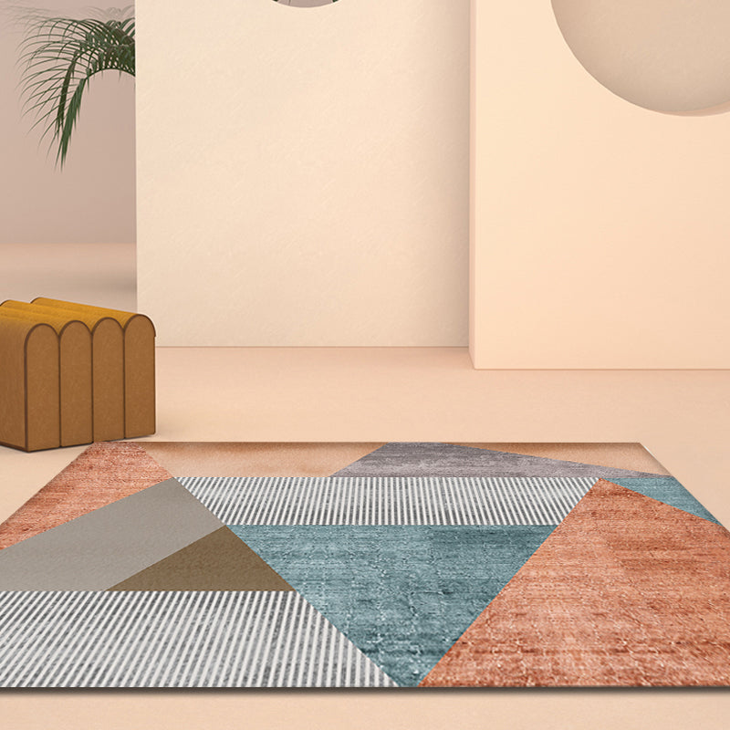 Orange Modern Area Rug Polypropylene Geometric and Stripe Pattern Rug Pet Friendly Washable Non-Slip Rug for Parlor Orange Clearhalo 'Area Rug' 'Modern' 'Rugs' Rug' 1868667