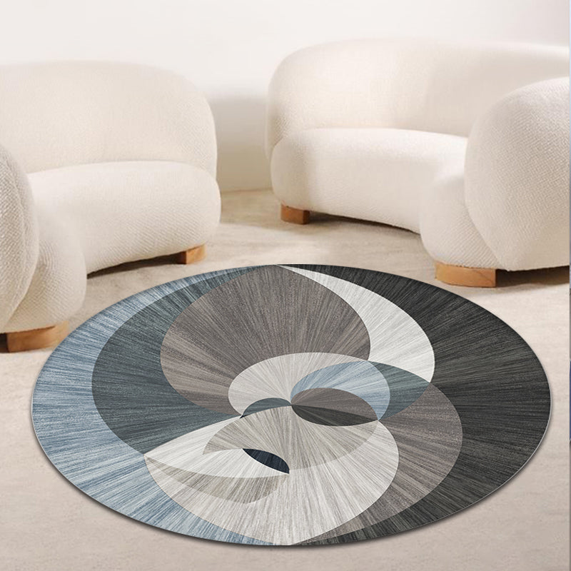 Mosaic Kaleidoscope Round Chenille Area Rug in Black with Gold and Grey Accents, 60 Inch Round Carpet, Radial Sunburst shops Patterned Rug