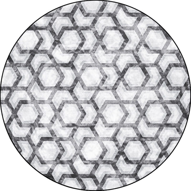 Simplicity Geometric Pattern Rug Black Polyester Carpet Anti-Slip Pet Friendly Washable Rug for Living Room Clearhalo 'Area Rug' 'Modern' 'Rugs' Rug' 1868871