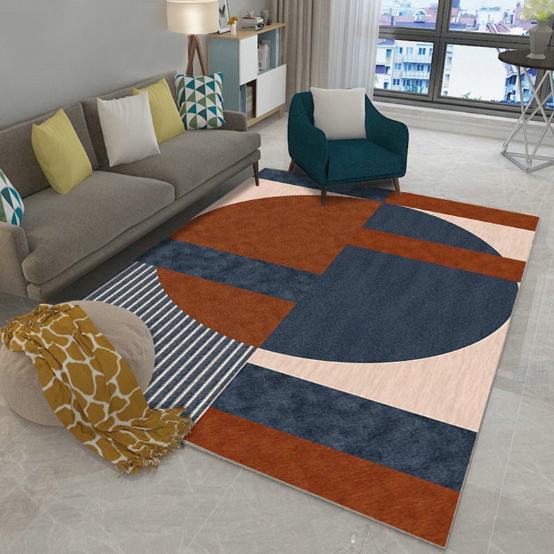 Novelty Geometrical Pattern Rug Multi Color Polypropylene Rug Anti-Slip Backing Pet Friendly Washable Area Rug for Living Room Blue Clearhalo 'Area Rug' 'Modern' 'Rugs' Rug' 1868896