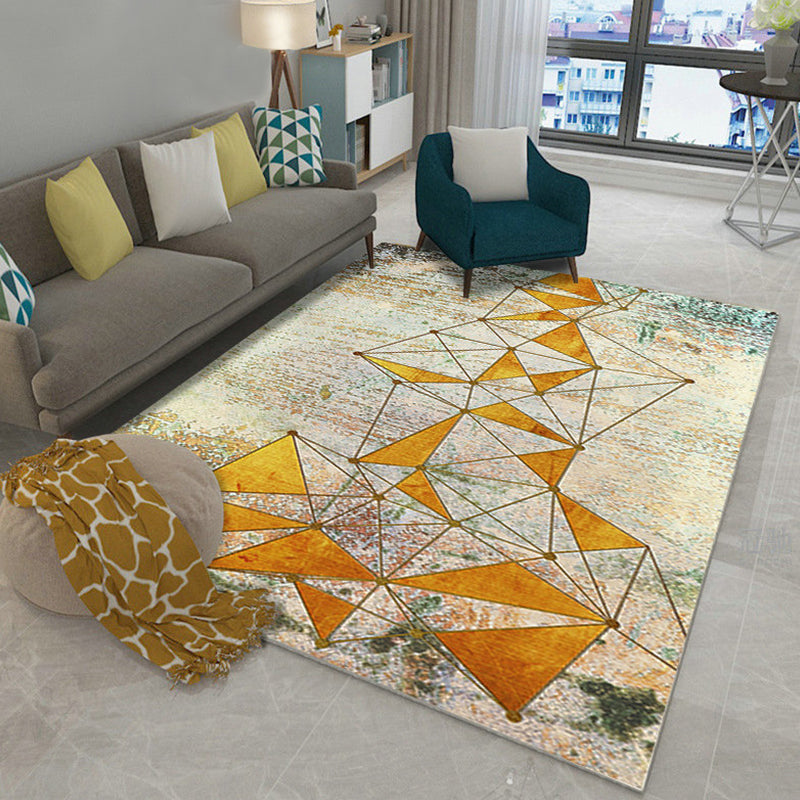 Novelty Geometrical Pattern Rug Multi Color Polypropylene Rug Anti-Slip Backing Pet Friendly Washable Area Rug for Living Room Camel Clearhalo 'Area Rug' 'Modern' 'Rugs' Rug' 1868903