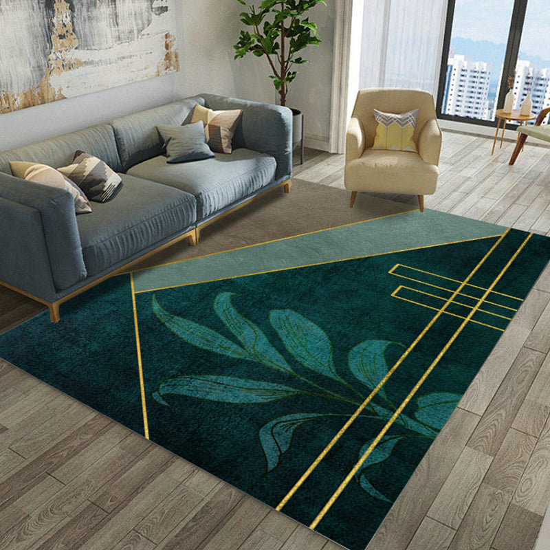 Novelty Geometrical Pattern Rug Multi Color Polypropylene Rug Anti-Slip Backing Pet Friendly Washable Area Rug for Living Room Green Clearhalo 'Area Rug' 'Modern' 'Rugs' Rug' 1868905