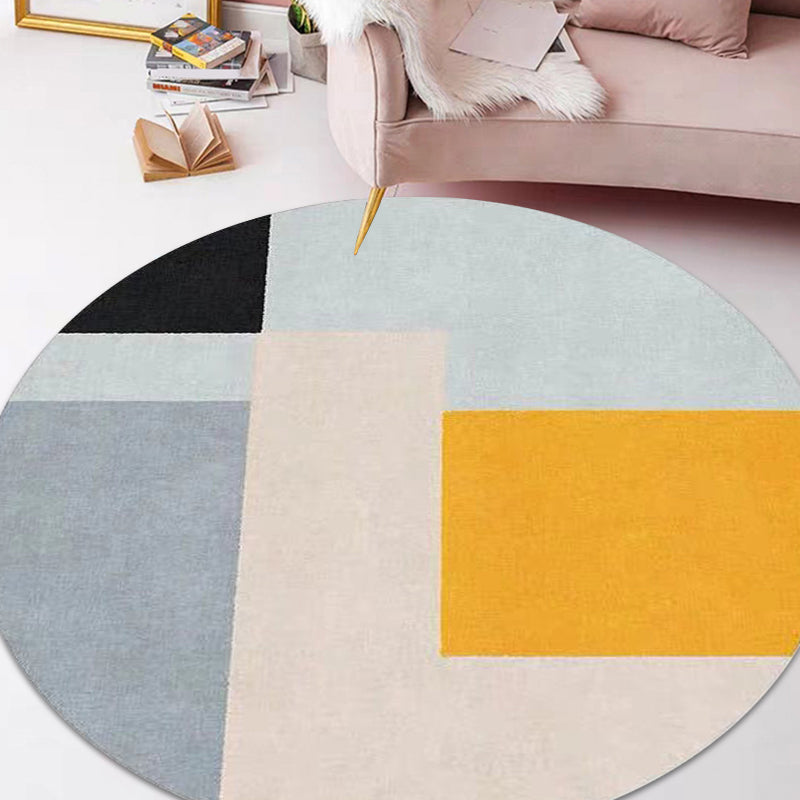 Multicolor Modern Rug Polypropylene Colorblock Rug Pet Friendly Washable Non-Slip Area Rug for Living Room Pink Clearhalo 'Area Rug' 'Modern' 'Rugs' Rug' 1868936