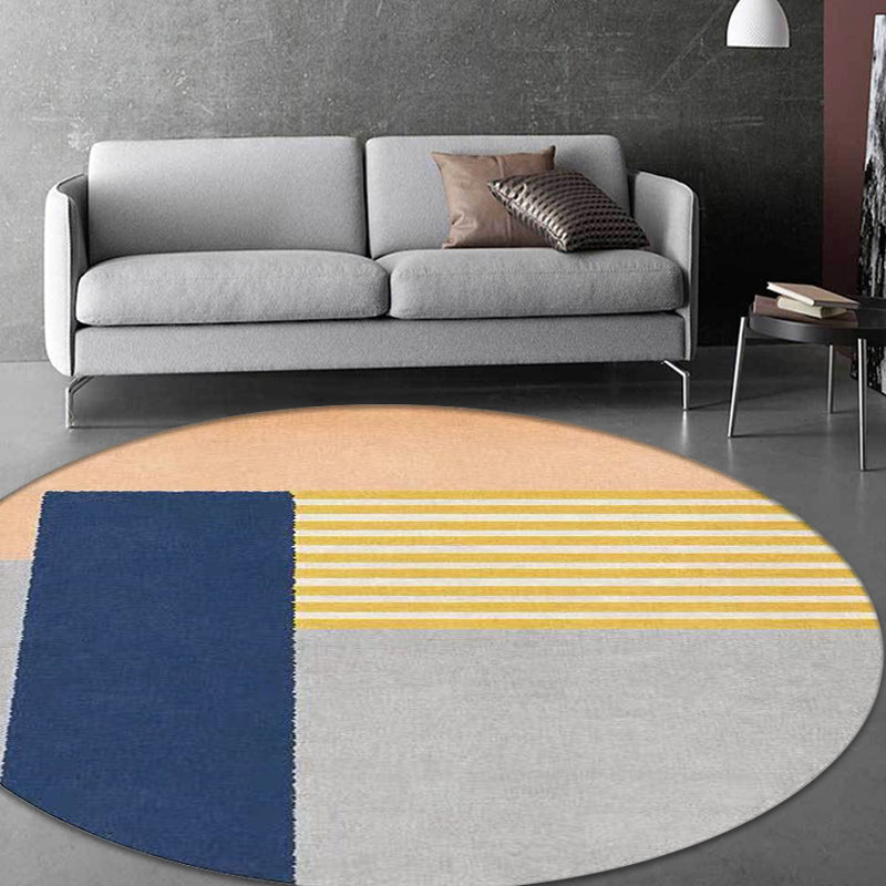 Multicolor Modern Rug Polypropylene Colorblock Rug Pet Friendly Washable Non-Slip Area Rug for Living Room Dark Blue Clearhalo 'Area Rug' 'Modern' 'Rugs' Rug' 1868937