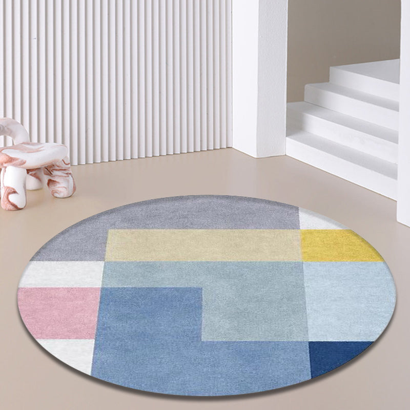 Multicolor Modern Rug Polypropylene Colorblock Rug Pet Friendly Washable Non-Slip Area Rug for Living Room Blue Clearhalo 'Area Rug' 'Modern' 'Rugs' Rug' 1868940