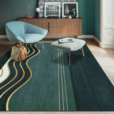 Green Nordic Rug Polypropylene Swirl Stripe Pattern Rug Pet Friendly Washable Non-Slip Area Rug for Bedroom Clearhalo 'Area Rug' 'Modern' 'Rugs' Rug' 1869036