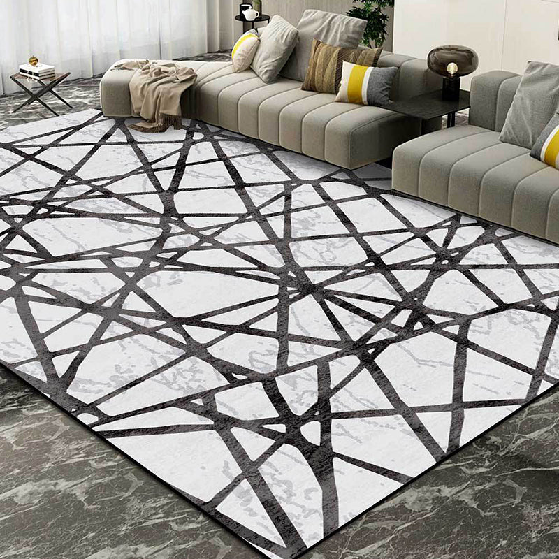 Modernism Geometric Pattern Rug Grey Polyester Rug Non-Slip Pet Friendly Washable Carpet for Drawing Room Clearhalo 'Area Rug' 'Modern' 'Rugs' Rug' 1869091