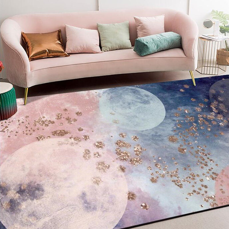 Pink Planets Pattern Rug Polyester Modern Rug Washable Non-Slip Pet Friendly Carpet for Living Room Clearhalo 'Area Rug' 'Modern' 'Rugs' Rug' 1869099