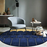 Blue and Gold Contemporary Area Rug Polypropylene Geometric Pattern Rug Pet Friendly Washable Non-Slip Area Rug for Home Clearhalo 'Area Rug' 'Modern' 'Rugs' Rug' 1869130