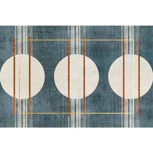 Contemporary Bedroom Indoor Rug Navy Circles Pattern Carpet Polyester Washable Non-Slip Pet Friendly Rug Clearhalo 'Area Rug' 'Modern' 'Rugs' Rug' 1869170