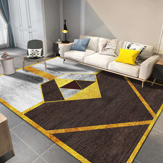 Multi-Color Modern Rug Polyester Geometry Pattern Carpet Pet Friendly Washable Non-Slip Rug for Decoration Brown Clearhalo 'Area Rug' 'Modern' 'Rugs' Rug' 1869184