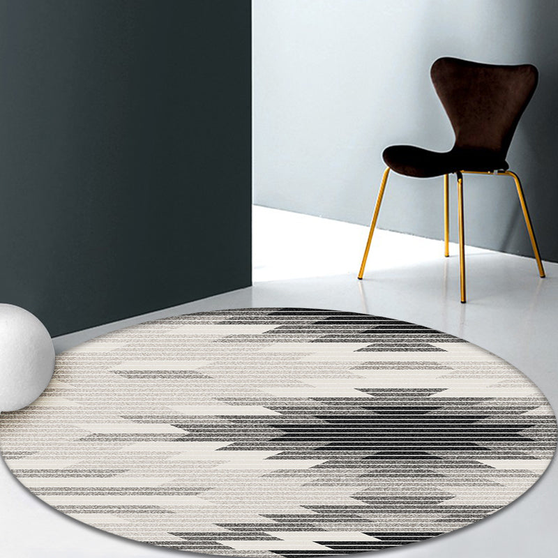 Multi Color Bedroom Rug Modern Geometric and Stripe Pattern Rug Polypropylene Machine Washable Non-Slip Backing Carpet Grey Clearhalo 'Area Rug' 'Modern' 'Rugs' Rug' 1869192