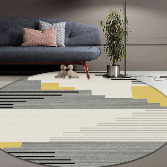 Multi Color Bedroom Rug Modern Geometric and Stripe Pattern Rug Polypropylene Machine Washable Non-Slip Backing Carpet Camel Clearhalo 'Area Rug' 'Modern' 'Rugs' Rug' 1869193