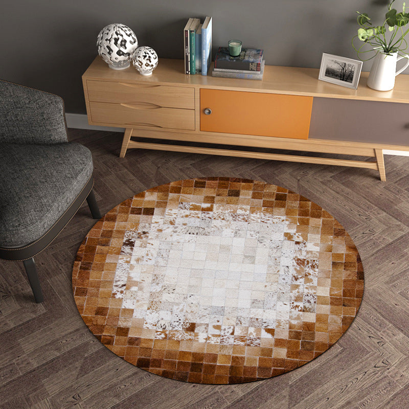 Creative Geometrical Indoor Rug Multicolor Polyester Area Carpet Anti-Slip Backing Pet Friendly Washable Rug for Study Brown Clearhalo 'Area Rug' 'Modern' 'Rugs' Rug' 1869200