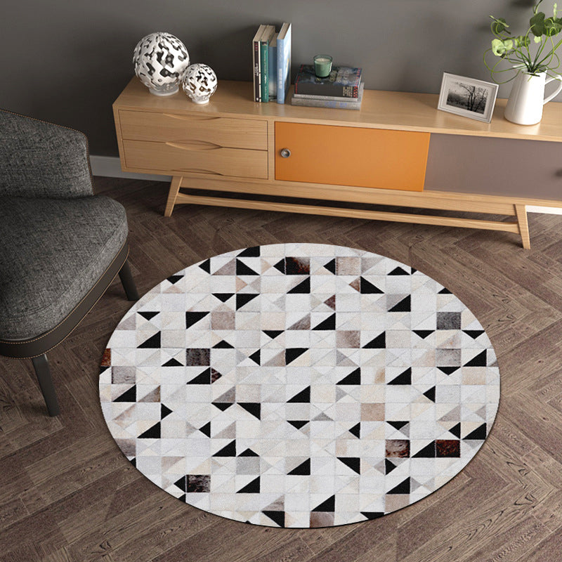 Creative Geometrical Indoor Rug Multicolor Polyester Area Carpet Anti-Slip Backing Pet Friendly Washable Rug for Study Grey Clearhalo 'Area Rug' 'Modern' 'Rugs' Rug' 1869202