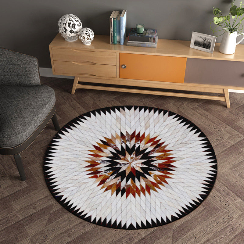 Creative Geometrical Indoor Rug Multicolor Polyester Area Carpet Anti-Slip Backing Pet Friendly Washable Rug for Study White Clearhalo 'Area Rug' 'Modern' 'Rugs' Rug' 1869203