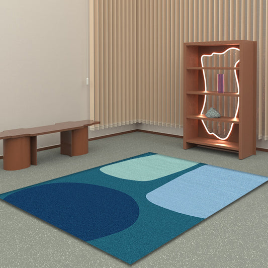 Modern Colorblock Rug Multi-Color Polypropylene Rug Anti-Slip Backing Pet Friendly Washable Area Rug for Bedroom Blue Clearhalo 'Area Rug' 'Modern' 'Rugs' Rug' 1869233